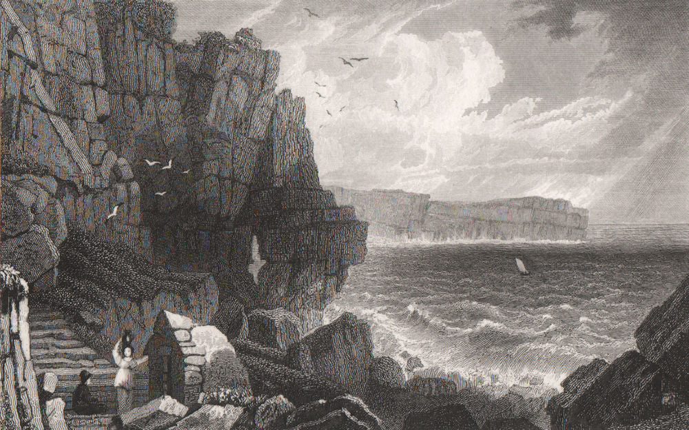 Sainted Well, at St Govan's, Pembrokeshire, Wales, by Henry Gastineau 1835